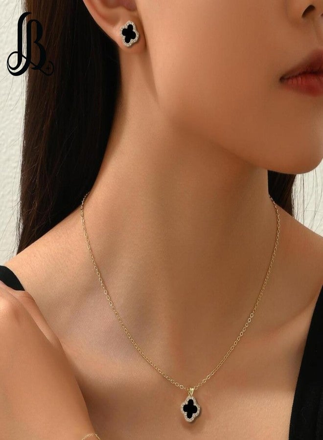 LaBling Studded Jewelry Set for Women | Designer Jewelry Set for Women | Lovely Gift - Black - Image 4